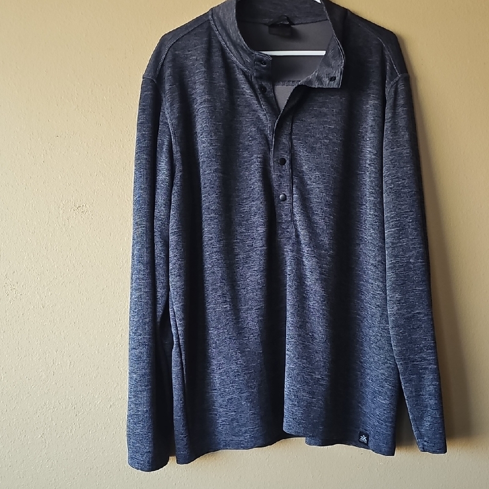 Gray Casual Button Down Shirt Relaxed Fit